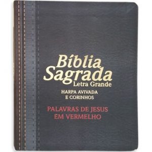 BIBLIA COM HARPA TIJOLINHO MARROM